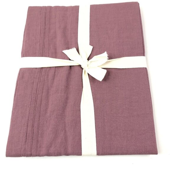 Williams Sonoma Pleated Edge Table Runner 16x108 Hazy Lilac Mauve Linen - Picture 6 of 12